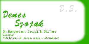 denes szojak business card
